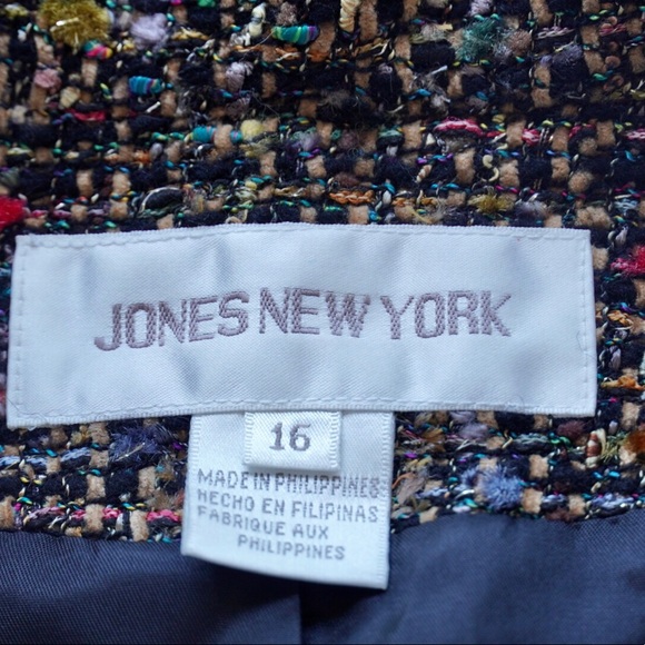 ♥️⚡️Versatile Jones New York Multi color tweed wool blend blazer.  Size 16. NWT. - Picture 5 of 12